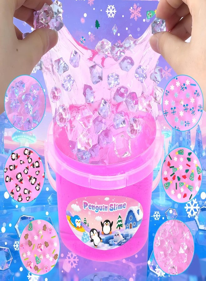Joytry Penguin Slime Kit 10oz, Big Clear Slime Bucket with Cute Charms, Fun Pink Slime Sensory Toys, Slime Pack Goodie Bag Stuffers, Birthday for Boys Girls Ages 4 5 6 7 8 9 10 11 12 - Image 3